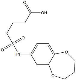 4-(3,4-dihydro-2H-1,5-benzodioxepin-7-ylsulfamoyl)butanoic acid 结构式