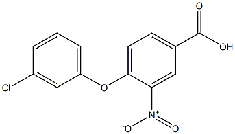 4-(3-chlorophenoxy)-3-nitrobenzoic acid 化学構造式