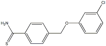 4-(3-chlorophenoxymethyl)benzene-1-carbothioamide 化学構造式