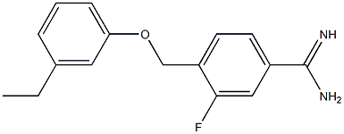 4-(3-ethylphenoxymethyl)-3-fluorobenzene-1-carboximidamide Struktur