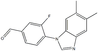 4-(5,6-dimethyl-1H-1,3-benzodiazol-1-yl)-3-fluorobenzaldehyde