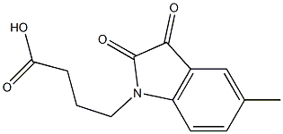 4-(5-methyl-2,3-dioxo-2,3-dihydro-1H-indol-1-yl)butanoic acid,,结构式