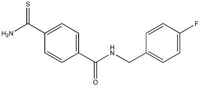 4-(aminocarbonothioyl)-N-(4-fluorobenzyl)benzamide 化学構造式