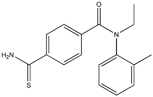 4-(aminocarbonothioyl)-N-ethyl-N-(2-methylphenyl)benzamide Structure