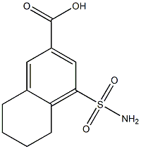 4-(aminosulfonyl)-5,6,7,8-tetrahydronaphthalene-2-carboxylic acid 化学構造式