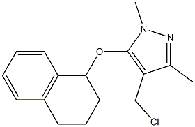 4-(chloromethyl)-1,3-dimethyl-5-(1,2,3,4-tetrahydronaphthalen-1-yloxy)-1H-pyrazole 结构式