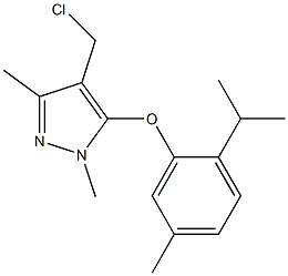 4-(chloromethyl)-1,3-dimethyl-5-[5-methyl-2-(propan-2-yl)phenoxy]-1H-pyrazole Struktur