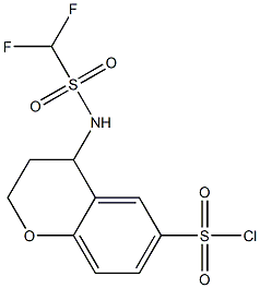 4-(difluoromethanesulfonamido)-3,4-dihydro-2H-1-benzopyran-6-sulfonyl chloride Structure