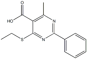4-(ethylthio)-6-methyl-2-phenylpyrimidine-5-carboxylic acid 结构式
