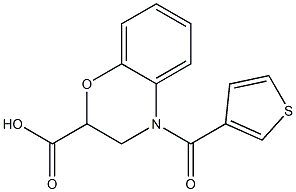 4-(thien-3-ylcarbonyl)-3,4-dihydro-2H-1,4-benzoxazine-2-carboxylic acid,,结构式