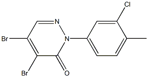 4,5-dibromo-2-(3-chloro-4-methylphenyl)pyridazin-3(2H)-one 化学構造式