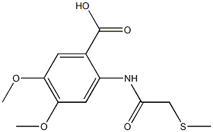 4,5-dimethoxy-2-[2-(methylsulfanyl)acetamido]benzoic acid,,结构式