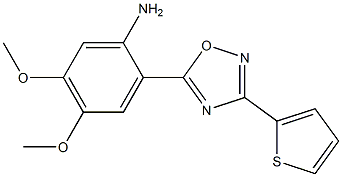 4,5-dimethoxy-2-[3-(thiophen-2-yl)-1,2,4-oxadiazol-5-yl]aniline 结构式