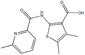 4,5-dimethyl-2-{[(6-methylpyridin-2-yl)carbonyl]amino}thiophene-3-carboxylic acid,,结构式