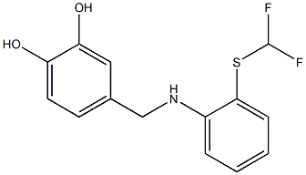 4-[({2-[(difluoromethyl)sulfanyl]phenyl}amino)methyl]benzene-1,2-diol Structure