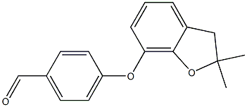 4-[(2,2-dimethyl-2,3-dihydro-1-benzofuran-7-yl)oxy]benzaldehyde 化学構造式