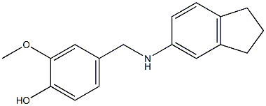 4-[(2,3-dihydro-1H-inden-5-ylamino)methyl]-2-methoxyphenol 化学構造式