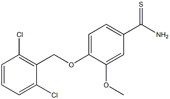4-[(2,6-dichlorophenyl)methoxy]-3-methoxybenzene-1-carbothioamide Struktur