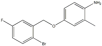 4-[(2-bromo-5-fluorobenzyl)oxy]-2-methylaniline,,结构式