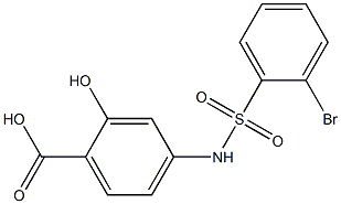 4-[(2-bromobenzene)sulfonamido]-2-hydroxybenzoic acid,,结构式