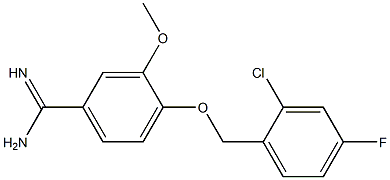 4-[(2-chloro-4-fluorophenyl)methoxy]-3-methoxybenzene-1-carboximidamide,,结构式