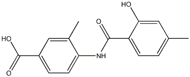4-[(2-hydroxy-4-methylbenzene)amido]-3-methylbenzoic acid 化学構造式