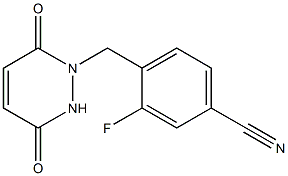 4-[(3,6-dioxo-3,6-dihydropyridazin-1(2H)-yl)methyl]-3-fluorobenzonitrile,,结构式