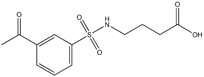 4-[(3-acetylbenzene)sulfonamido]butanoic acid,,结构式