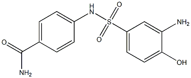 4-[(3-amino-4-hydroxybenzene)sulfonamido]benzamide Struktur