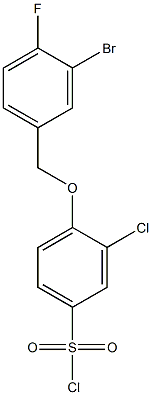 4-[(3-bromo-4-fluorophenyl)methoxy]-3-chlorobenzene-1-sulfonyl chloride 化学構造式