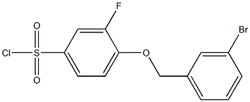 4-[(3-bromophenyl)methoxy]-3-fluorobenzene-1-sulfonyl chloride 化学構造式