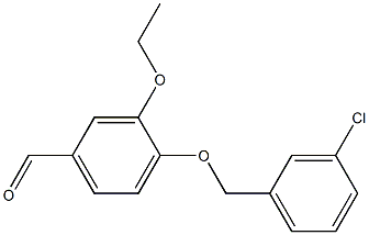 4-[(3-chlorophenyl)methoxy]-3-ethoxybenzaldehyde,,结构式