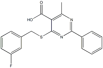 4-[(3-fluorobenzyl)thio]-6-methyl-2-phenylpyrimidine-5-carboxylic acid