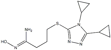  4-[(4,5-dicyclopropyl-4H-1,2,4-triazol-3-yl)sulfanyl]-N'-hydroxybutanimidamide