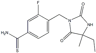 4-[(4-ethyl-4-methyl-2,5-dioxoimidazolidin-1-yl)methyl]-3-fluorobenzene-1-carbothioamide Structure