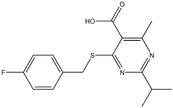 4-[(4-fluorobenzyl)thio]-2-isopropyl-6-methylpyrimidine-5-carboxylic acid Structure