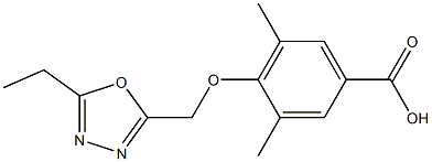 4-[(5-ethyl-1,3,4-oxadiazol-2-yl)methoxy]-3,5-dimethylbenzoic acid,,结构式