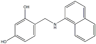 4-[(naphthalen-1-ylamino)methyl]benzene-1,3-diol,,结构式