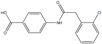 4-[2-(2-chlorophenyl)acetamido]benzoic acid,,结构式