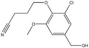 4-[2-chloro-4-(hydroxymethyl)-6-methoxyphenoxy]butanenitrile 化学構造式