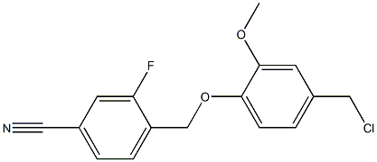 4-[4-(chloromethyl)-2-methoxyphenoxymethyl]-3-fluorobenzonitrile Struktur