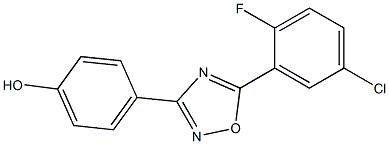 4-[5-(5-chloro-2-fluorophenyl)-1,2,4-oxadiazol-3-yl]phenol,,结构式