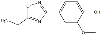 4-[5-(aminomethyl)-1,2,4-oxadiazol-3-yl]-2-methoxyphenol 结构式
