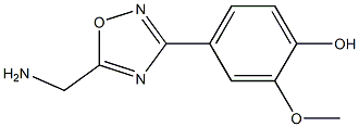 4-[5-(aminomethyl)-1,2,4-oxadiazol-3-yl]-2-methoxyphenol 化学構造式