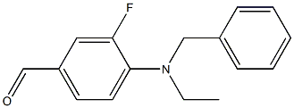 4-[benzyl(ethyl)amino]-3-fluorobenzaldehyde 化学構造式