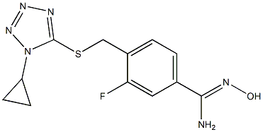 4-{[(1-cyclopropyl-1H-1,2,3,4-tetrazol-5-yl)sulfanyl]methyl}-3-fluoro-N'-hydroxybenzene-1-carboximidamide,,结构式