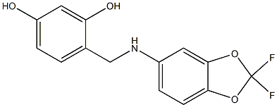 4-{[(2,2-difluoro-2H-1,3-benzodioxol-5-yl)amino]methyl}benzene-1,3-diol Structure