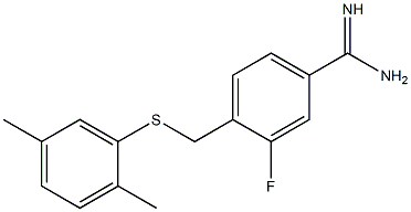 4-{[(2,5-dimethylphenyl)sulfanyl]methyl}-3-fluorobenzene-1-carboximidamide|