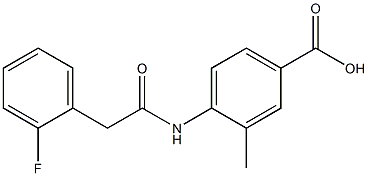 4-{[(2-fluorophenyl)acetyl]amino}-3-methylbenzoic acid Struktur