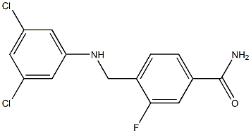 4-{[(3,5-dichlorophenyl)amino]methyl}-3-fluorobenzamide Struktur